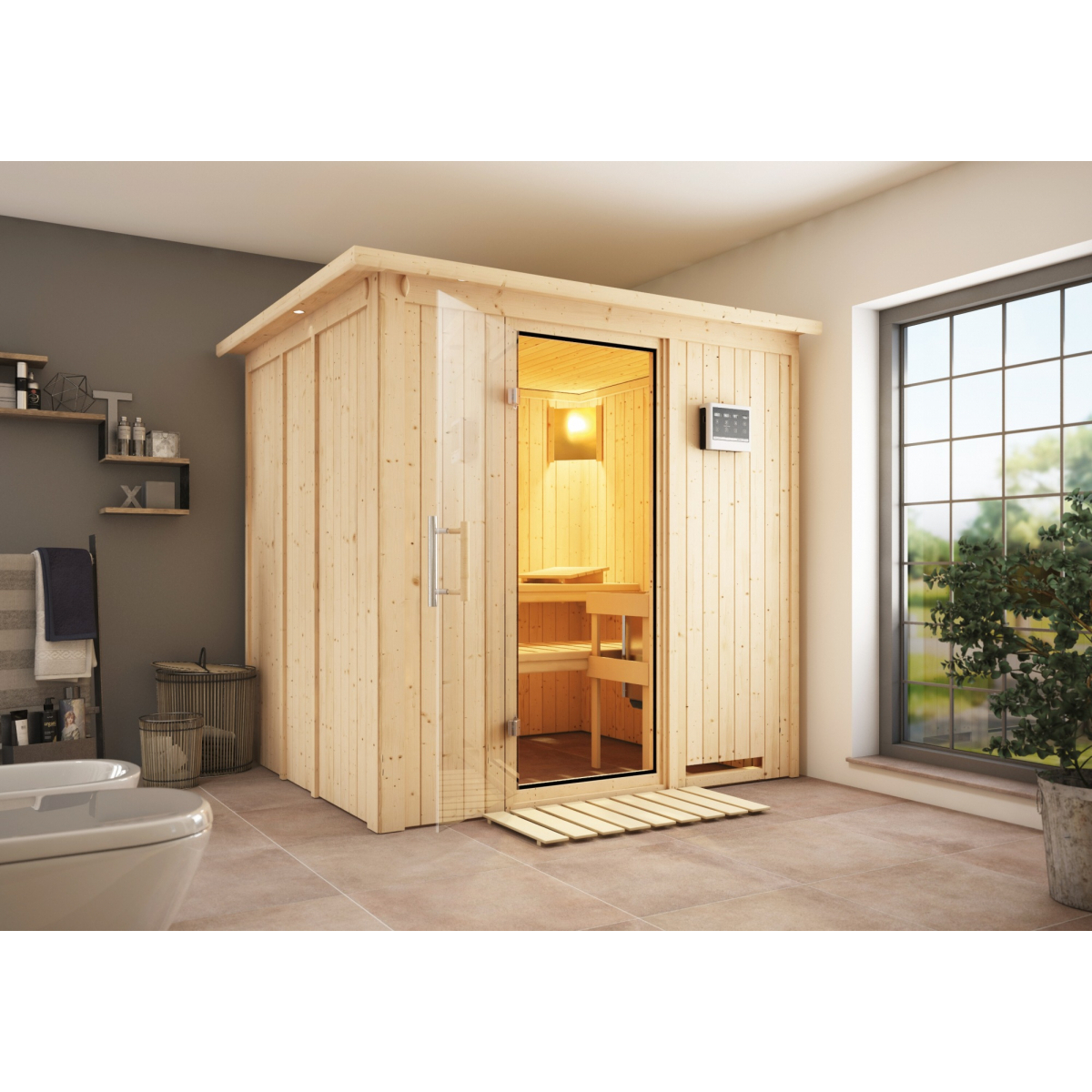 KARIBU HOLZTECHNIK Finská sauna KARIBU SODIN (75698) LG1912