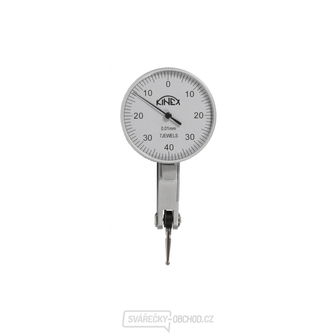 Úchylkoměr páčkový KINEX - horizontální (±0,8) 40/0,01mm, karbidový hrot