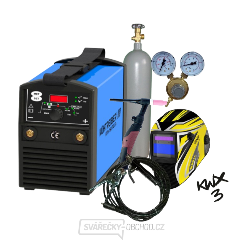 KITin 1500 HF + kabely + kukla + hořák + redukční ventil + plná lahev ARGON