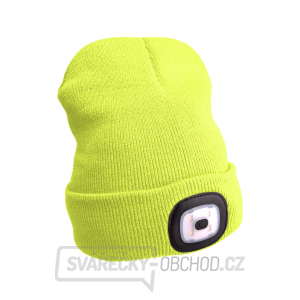 Čepice s čelovkou 45lm, nabíjecí, USB, fluorescentní žlutá, univerzální velikost