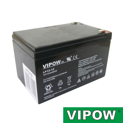 Baterie olověná 12V 12Ah VIPOW