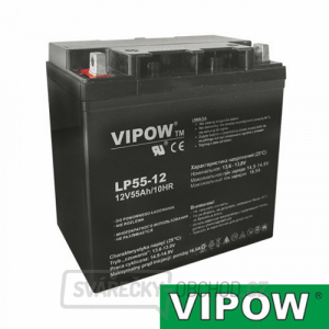 Baterie olověná 12V 55Ah VIPOW