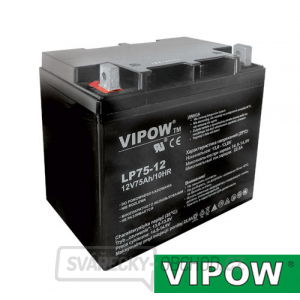 Baterie olověná 12V 75Ah VIPOW