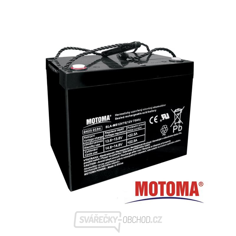 Baterie olověná 12V 75Ah MOTOMA