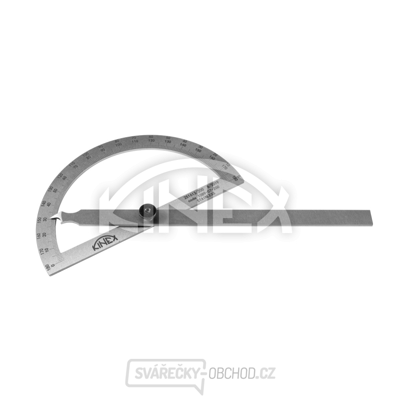 Úhloměr obloukový KINEX, NEREZ, 0-180°, 315x650 mm