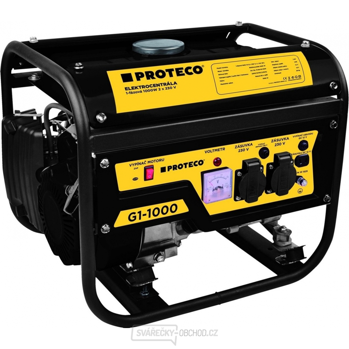 Elektrocentrála 1-fázová 1000W (AC 2x230V, DC 1x12V)