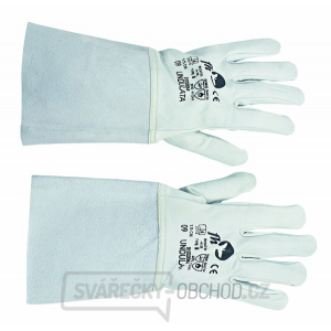 Celokožená svářečská rukavice UNDULATA z lícové kozinky šitá kevlarovou nití, vel. 10 Celokožená svářečská rukavice UNDULATA z lícové kozinky šitá kevlarovou nití, vel. 10 gallery main image