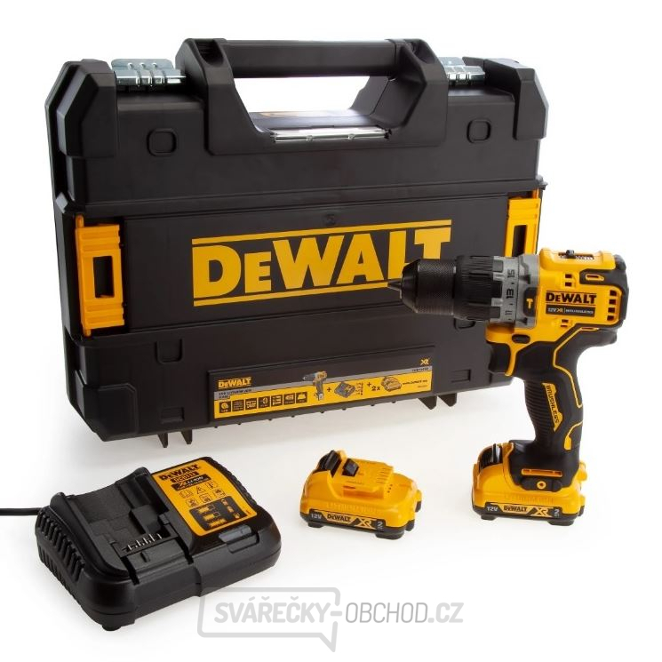 DCD706D2 DEWALT AKU BEZUHLÍKOVÁ PŘÍKLEPOVÁ VRTAČKA 12V 2,0AH LI-ION