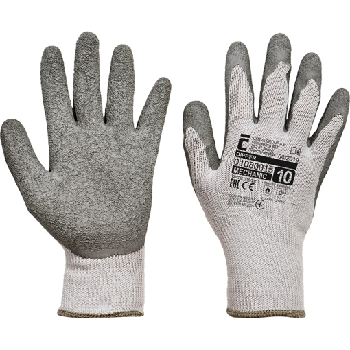ČERVA EXPORT IMPORT a.s. Pracovní rukavice DIPPER, latex na dlani a prstech, vel. 10