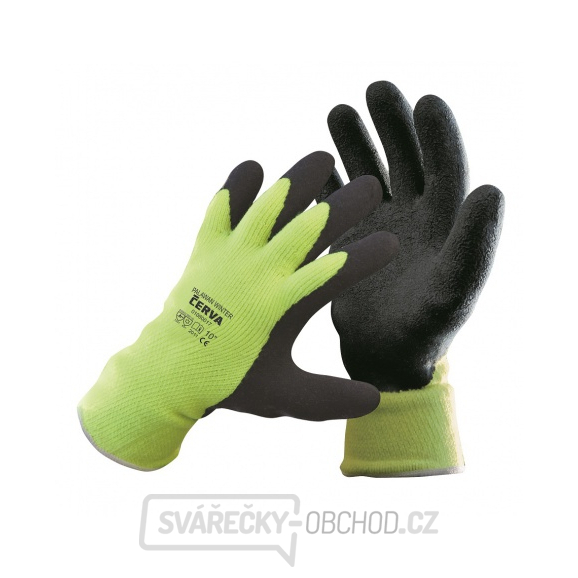 Zateplené rukavice PALAWAN WINTER, nylon s latexem, vel. 9 žlutá-černá