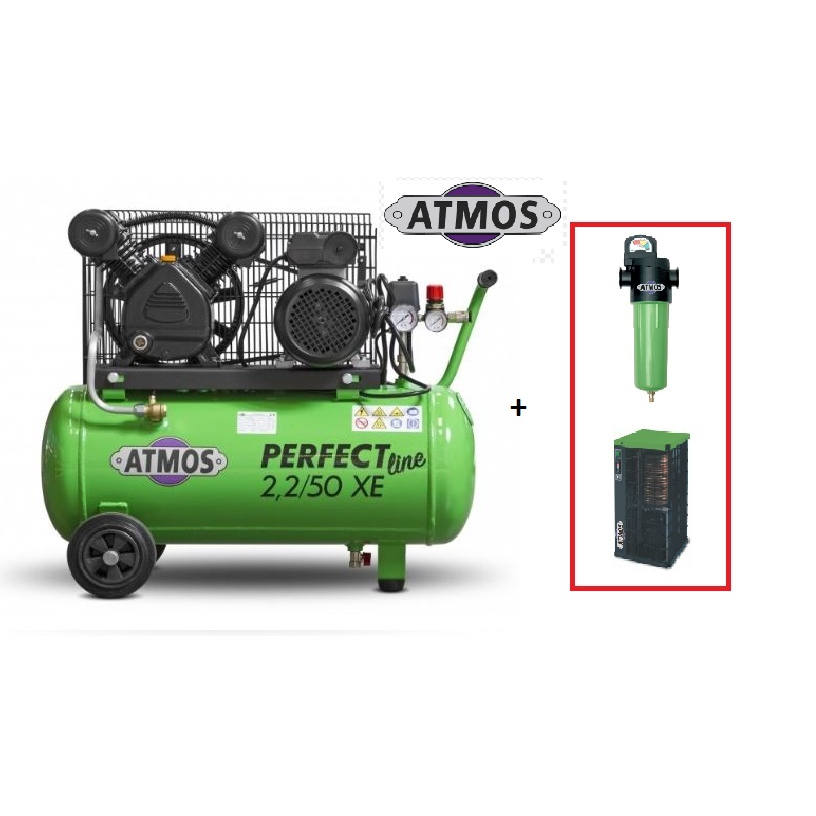 Kompresor Atmos Perfect line 2,2/50XE + SF Průmyslový filtr (F02) + Kondenzační sušička (AHD21)