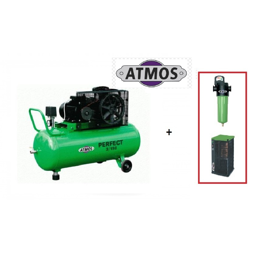 Kompresor Atmos Perfect 3/150 + SF Průmyslový filtr (F02) + Kondenzační sušička (AHD31)