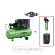 Pístový kompresor Atmos Perfect 5,5/150 + SF průmyslový filtr (F03) + Kondenzační sušička (AHD61) gallery main image