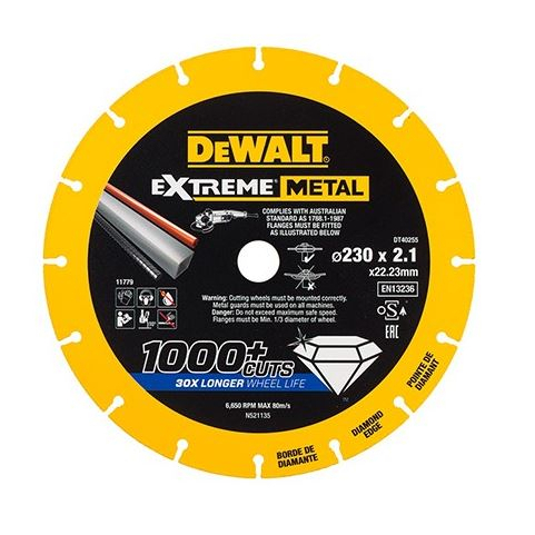 DeWalt EXTREME METAL diamantový kotouč na řezání kovu 230x22,23x2,1mm