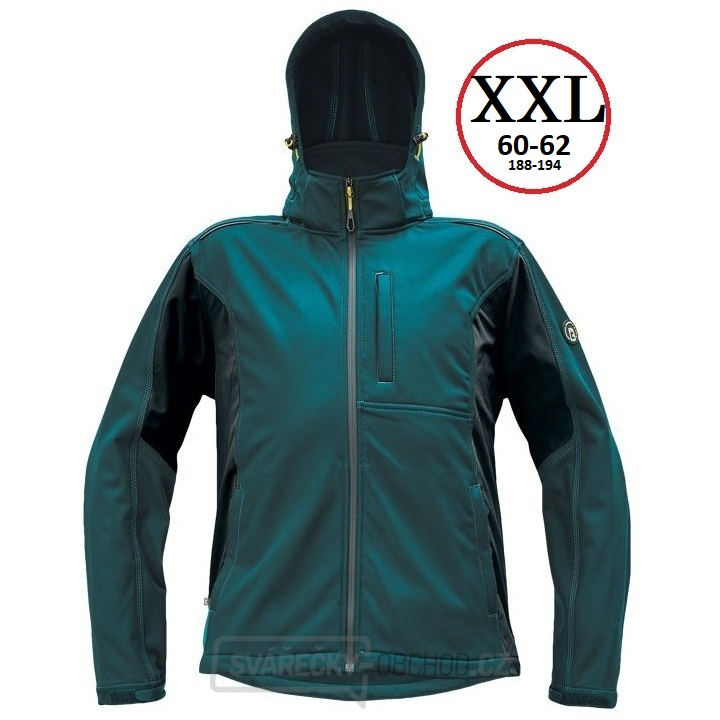 Pánská softshellová bunda DAYBORO - vel.XXL (petrolejová-černá)