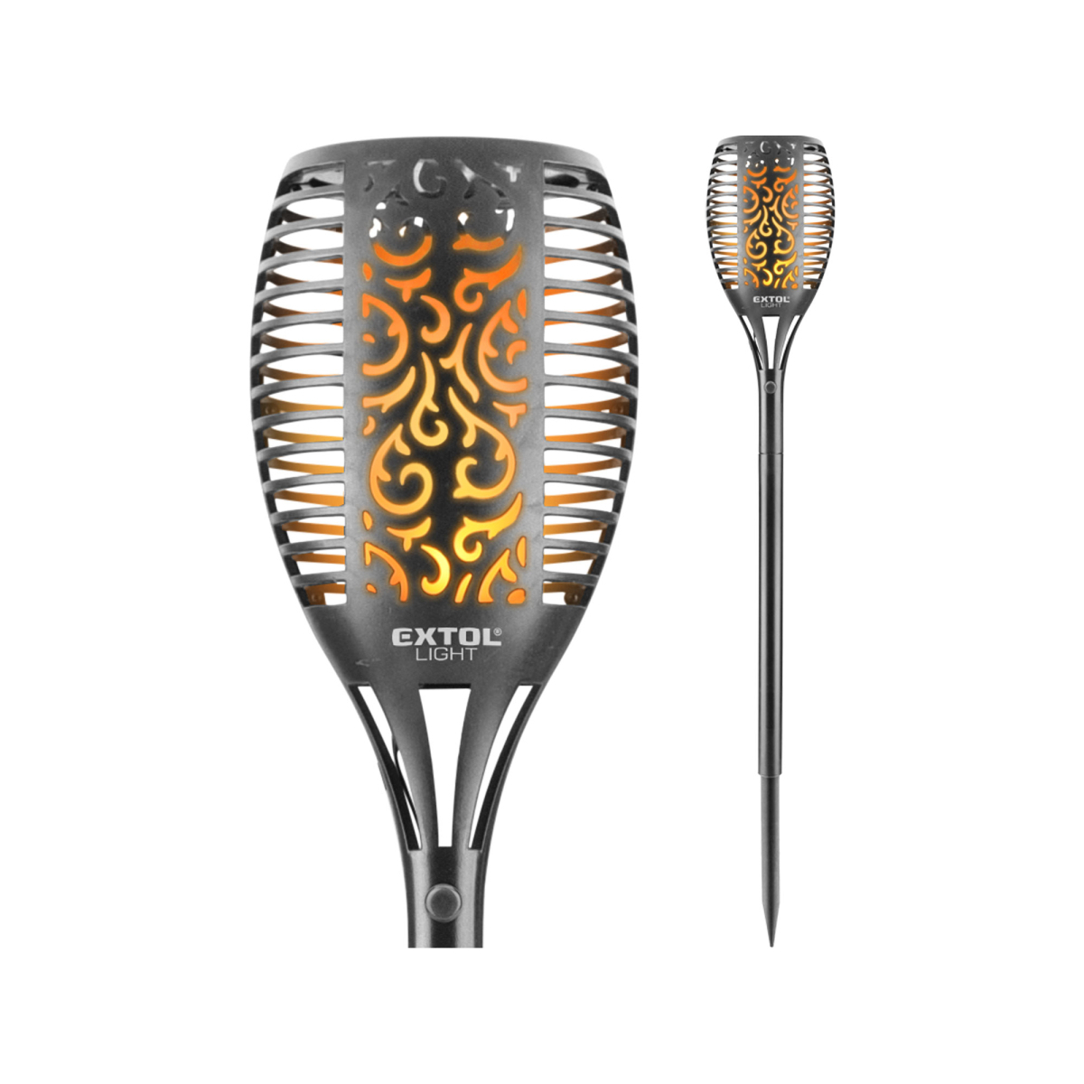 Pochodeň LED s plamenem, 79cm, solární nabíjení, 35lm 43132