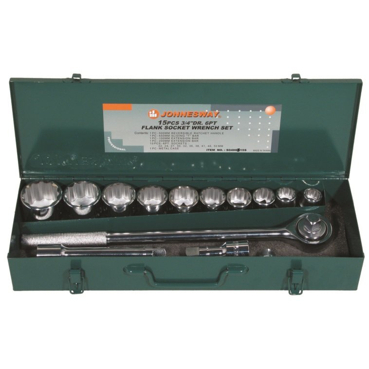 Gola sada JONNESWAY S04H6315S 3/4", 12hranné hlavice, 22-50 mm - 14 ks S04H6315S