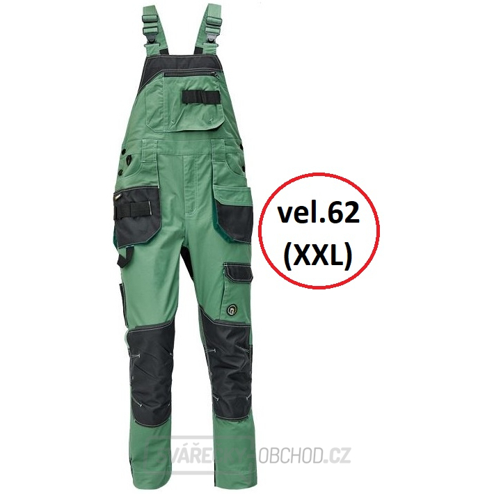 Pánské kalhoty s laclem DAYBORO - vel.62 (mechově zelená-černá)