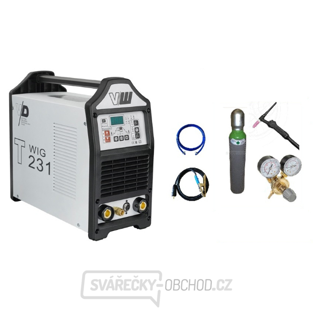 VECTOR DIGITAL V241 ACDC + svářecí kabely + Hořák TIG + ventil + Plná Argon láhev