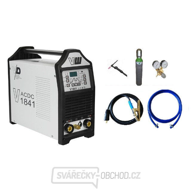 VECTOR DIGITAL V1841 ACDC + svářecí kabely + Hořák TIG + Ventil + plná Argon láhev