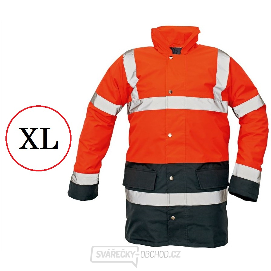 Reflexní zimní nepromokavá bunda SEFTON HV - vel.XL (oranžová/navy)