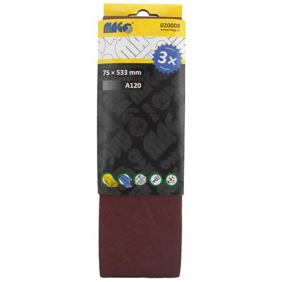 Brusný pás 75x533mm A120 - 3 ks 020008