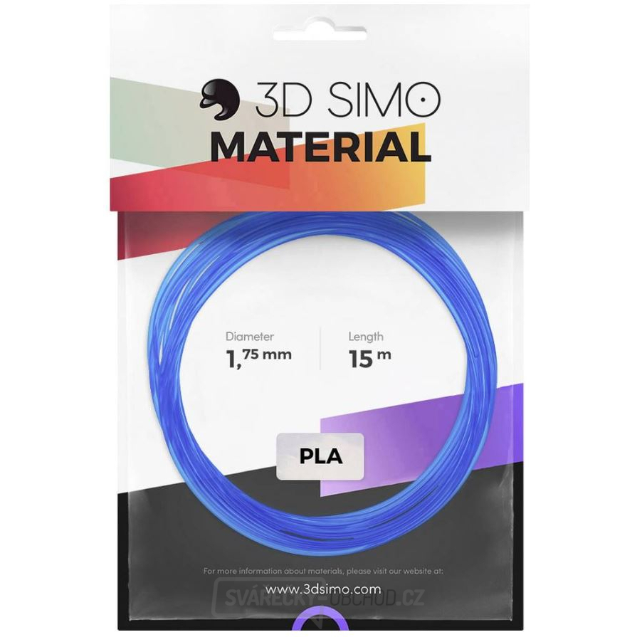Sada Vláken pro 3D Tiskárny 3D Simo PLA – Transparentní modrá, červená, bíla (1.75mm)