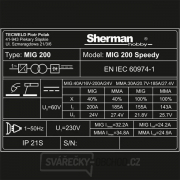 Sherman MIG 200 Speedy + hořák + kabely + Svařovací Štít + Kartáč Náhled