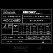 Sherman Svářecí Invertor DIGITIG 200GD AC/DC pulse + Hořák + kabely Sherman Svářecí Invertor DIGITIG 200GD AC/DC pulse + Hořák + kabely náhled