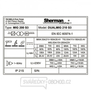 Sherman Poloautomatická Svářečka DualMIG 210 S3 + Hořák + kabely náhled
