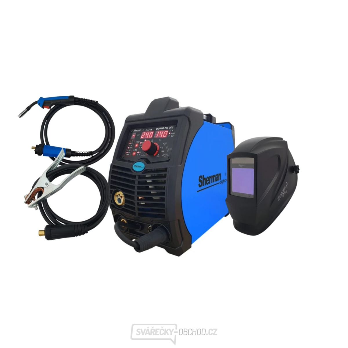 Sherman Invertorová Svářečka DIGIMIG 225GDS + Hořák + zemnící kabely + Kukla