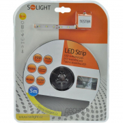 Solight LED světelný pás s testrem, 5m,  sada s 12V adaptérem, 4,8W/m, IP20, studená bílá Náhled