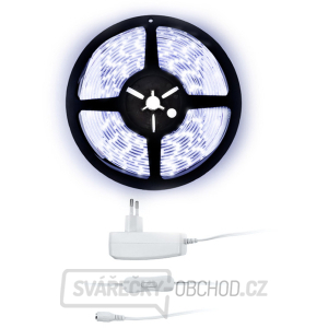 Solight LED světelný pás s testrem, 5m,  sada s 12V adaptérem, 4,8W/m, IP20, studená bílá gallery main image