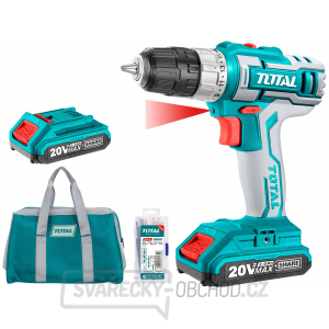 Vrtací šroubovák aku, 20V Li-ion (2x), 2000mAh, v tašce, sada 47 ks gallery main image