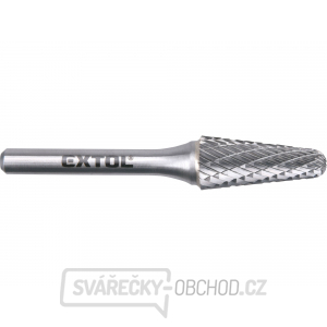 Fréza karbidová, konická zakulacená (R 3mm), pr.12x28mm/stopka 6mm,sek střední(double-cut) Fréza karbidová, konická zakulacená (R 3mm), pr.12x28mm/stopka 6mm,sek střední(double-cut) gallery main image