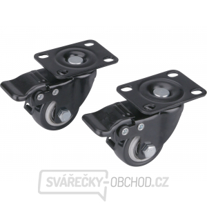 Kolečka otočná s PVC obručí a brzdou, sada 2ks, průměr 40mm Kolečka otočná s PVC obručí a brzdou, sada 2ks, průměr 40mm gallery main image