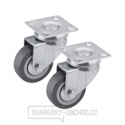 kolečka otočná s obručí ze šedé pryže, sada 2ks, průměr 50mm kolečka otočná s obručí ze šedé pryže, sada 2ks, průměr 50mm gallery main image