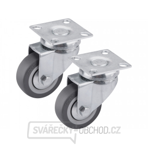 kolečka otočná s obručí ze šedé pryže, sada 2ks, průměr 50mm kolečka otočná s obručí ze šedé pryže, sada 2ks, průměr 50mm gallery main image