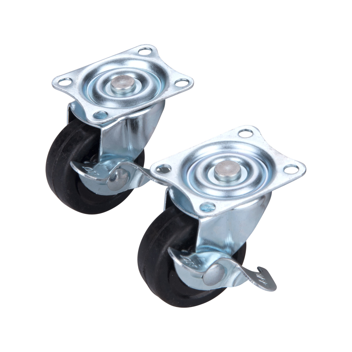 Levně Kolečka otočná z tvrdé pryže s brzdou, sada 2ks, průměr 40mm 956013