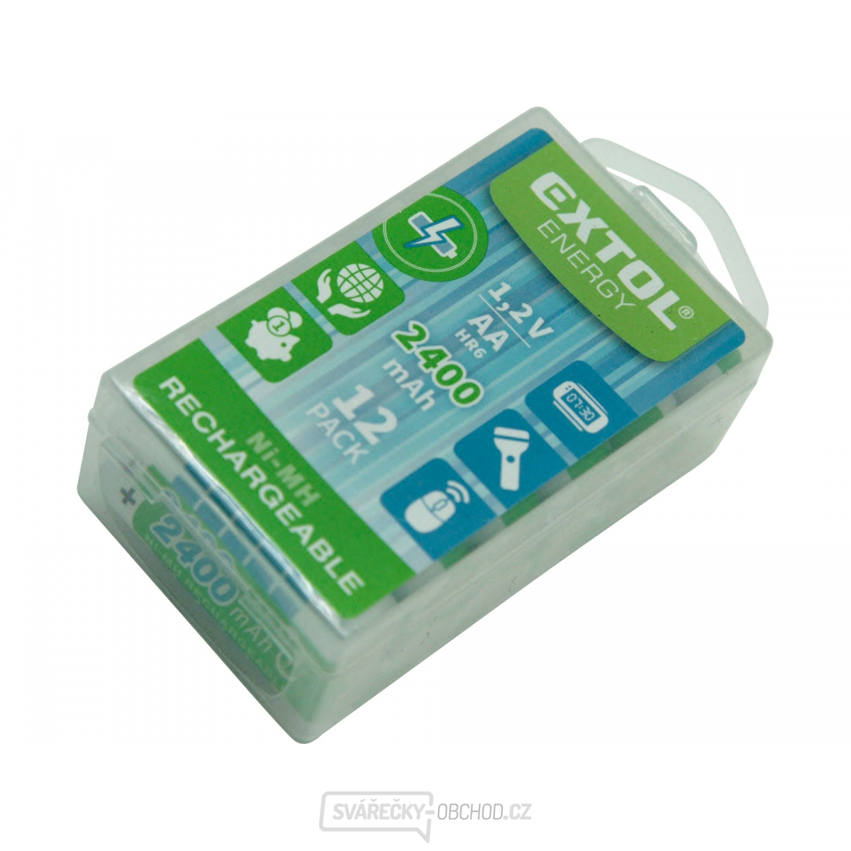 Baterie nabíjecí, 12ks, AA (HR6), 1,2V, 2400mAh, NiMh