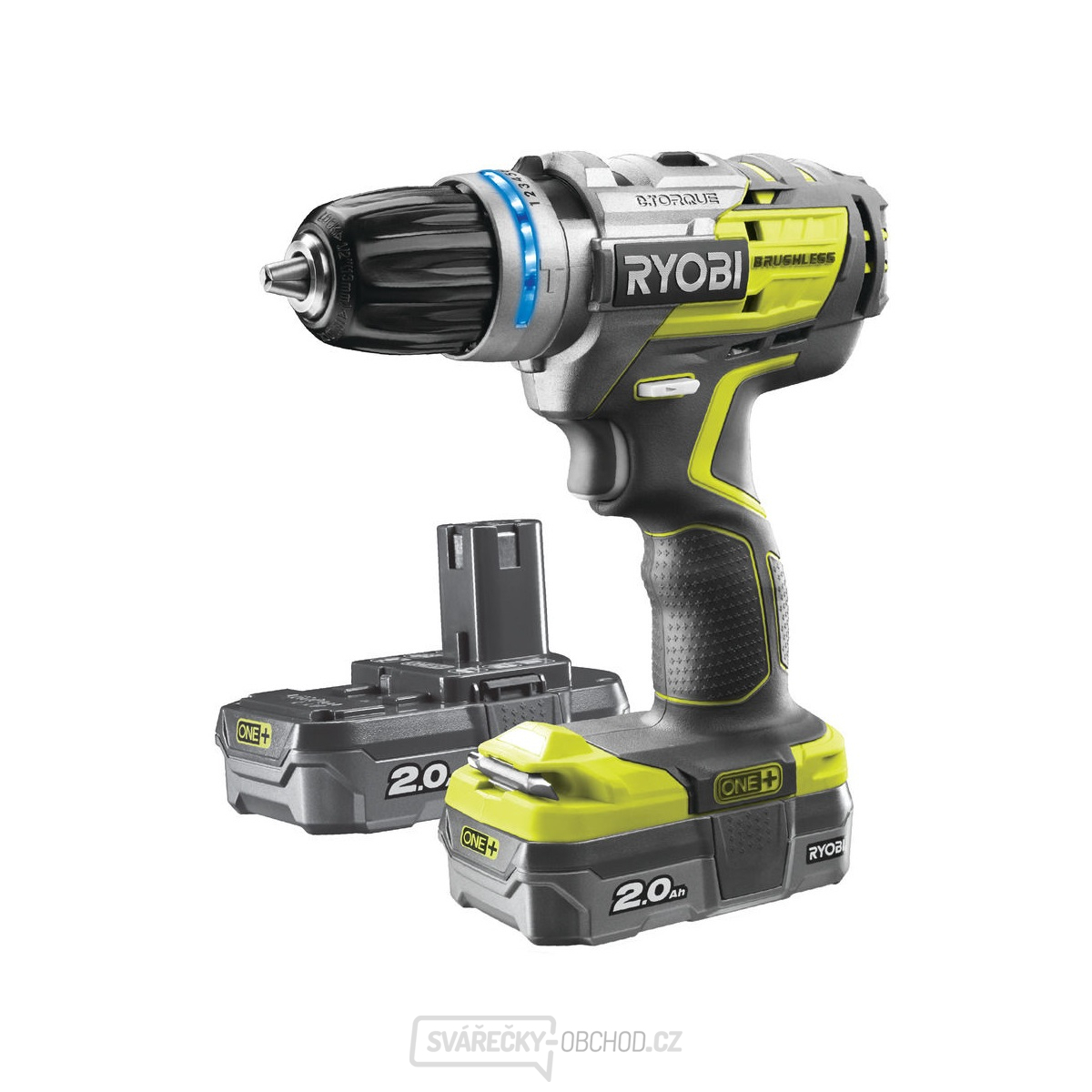 Ryobi R18PDBL-220S 18 V bezkomutátorová příklepová vrtačka + 2x 2Ah baterie + nabíječka ONE+