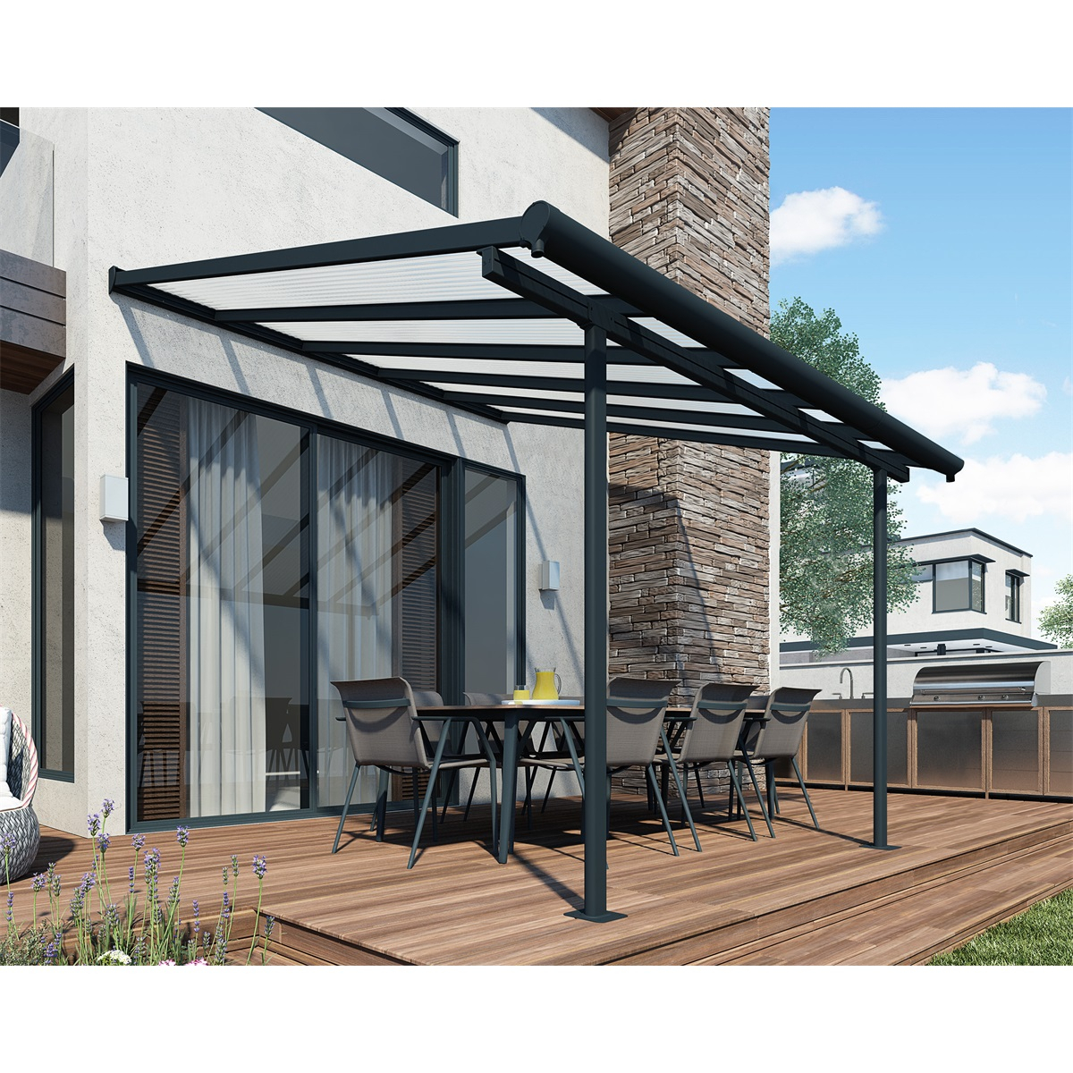 Palram Sierra 3000 antracit 3 x 3 hliníková (montovaná) pergola 703120
