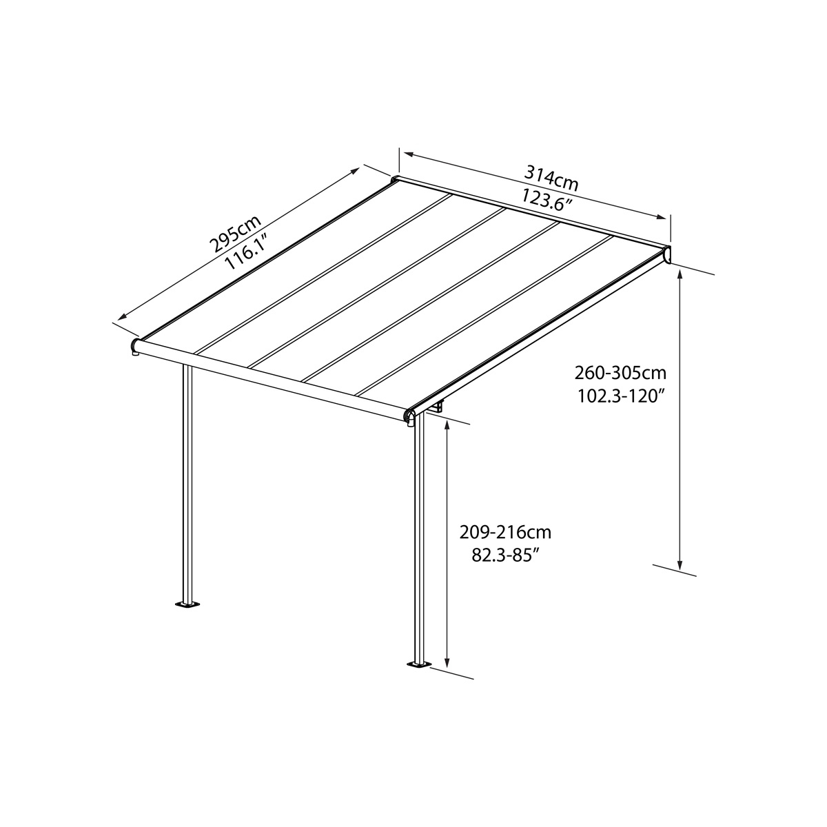 Palram Sierra 3000 antracit 3 x 3 hliníková (montovaná) pergola Náhled