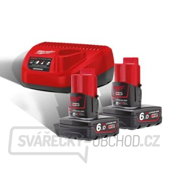 Milwaukee M12 NRG-602 Sada baterií a nabíječky