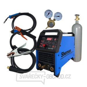 Sherman Svářecí Invertor DIGITIG 200DC + Hořák + kabely + plynová hadice + sada vybavení + Ventil + plná Argon láhev  Sherman Svářecí Invertor DIGITIG 200DC + Hořák + kabely + plynová hadice + sada vybavení + Ventil + plná Argon láhev  gallery main image