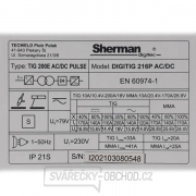 Sherman DIGITIG 216P AC/DC + Hořák + Zemnící kabel + Plynová hadice + Sada náhradních dílů + Ventil + Argon láhev PLNÁ náhled