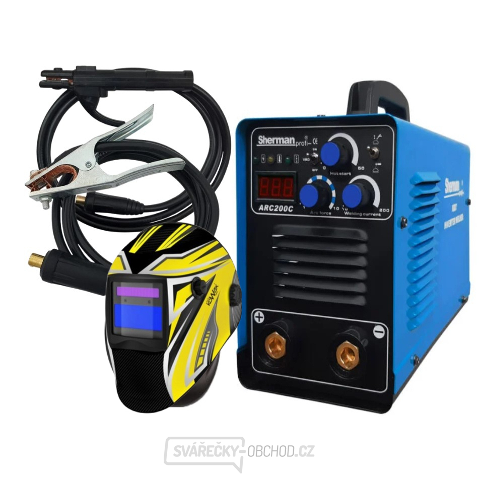 Sherman Svářecí invertor ARC 200C + kabely 25/5 + kukla