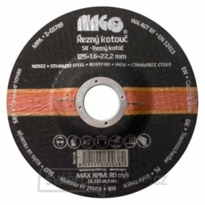 Řezný kotouč na nerez 125x1,6x22,2mm Řezný kotouč na nerez 125x1,6x22,2mm gallery main image