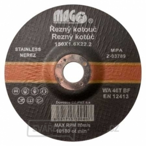 Řezný kotouč na nerez 150x1,6x22,2mm Řezný kotouč na nerez 150x1,6x22,2mm gallery main image