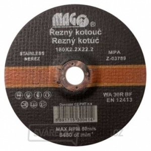 Řezný kotouč na nerez 180x2,2x22,2mm Řezný kotouč na nerez 180x2,2x22,2mm gallery main image